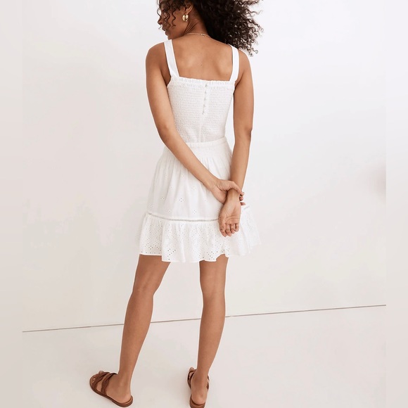 NWT Madewell Embroidered Smock Waist Ruffle Mini Skirt - Picture 2 of 13